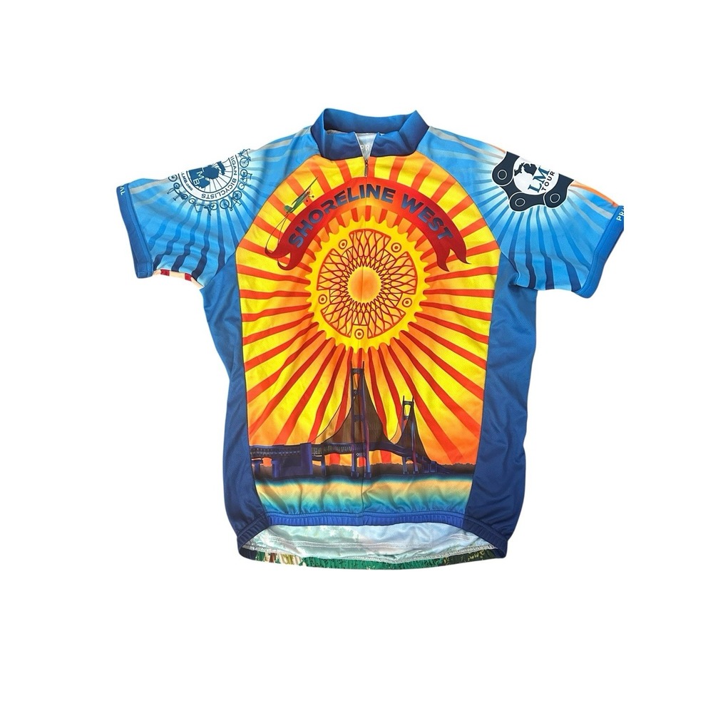 Vintage Primal Wear Shoreline West Cycling Jersey Men's Med LMB Michigan Tour
